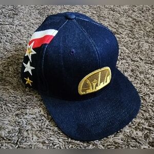 Mitchell & Ness NBA Seattle Supersonics USA Flag Blue Denim Cotton Snapback Hat